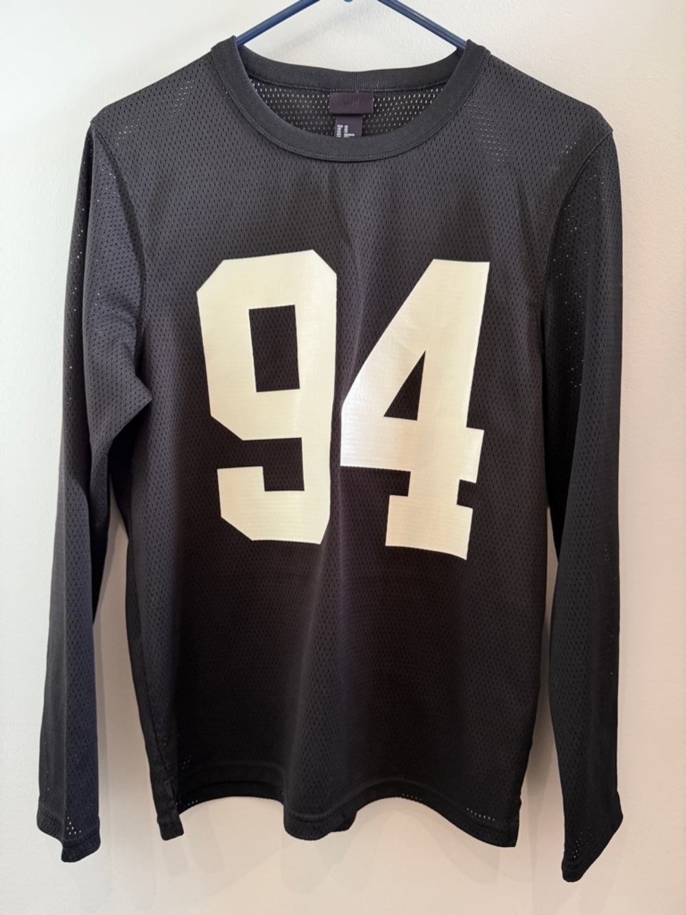 H&M Black Long Sleeve Mesh Tee with White 94 Graphic